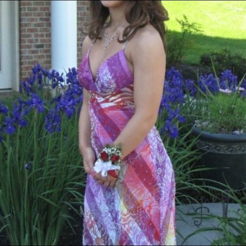 Gorgeous rainbow prom dress